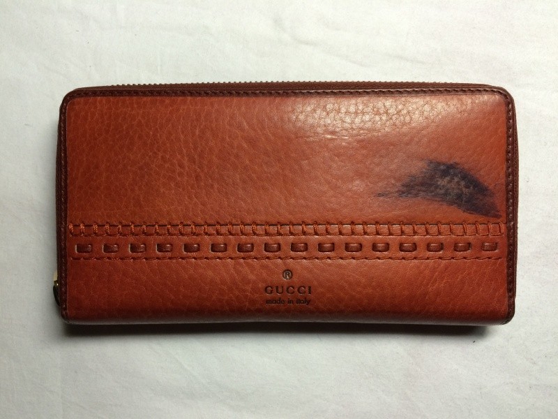 【熊本】グッチ（GUCCI）長財布のインク汚れを染め直し補修！