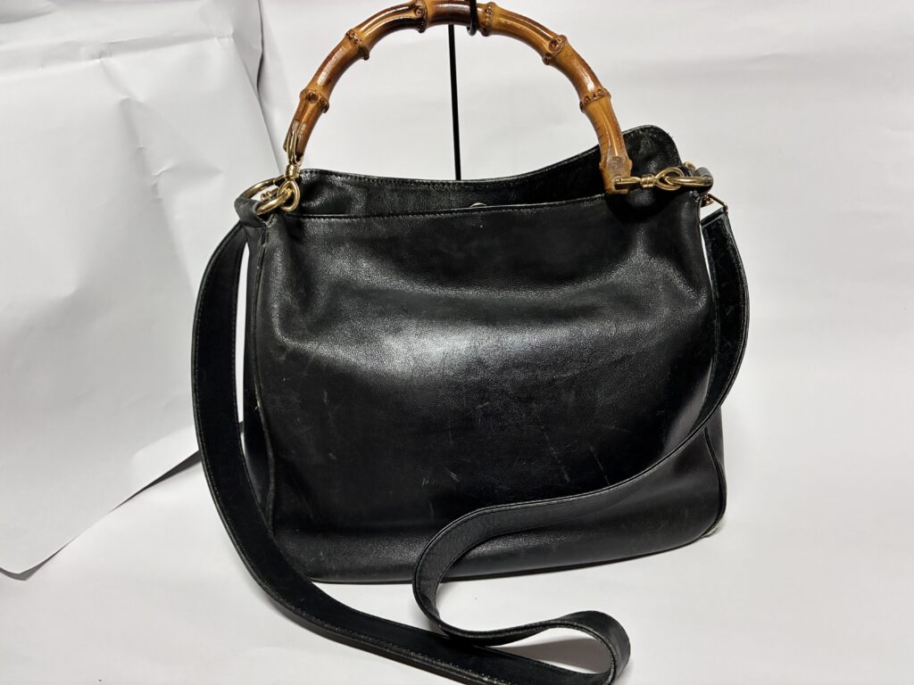 熊本【GUCCIバンブー】四隅のパイピング擦れ傷＆全体のスレ傷をリカラー施工で綺麗に修復！